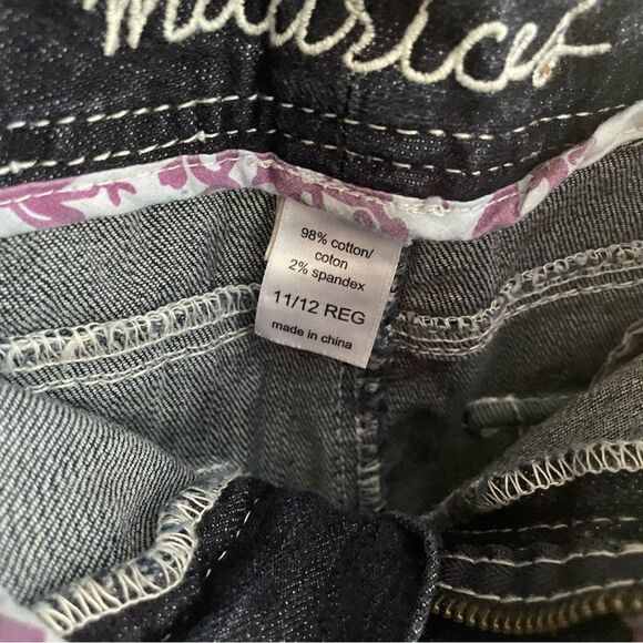 Maurices Embellished Y2K Micro Mini Whiskered Denim Jean Skirt Juniors 11/12 - Picture 7 of 13